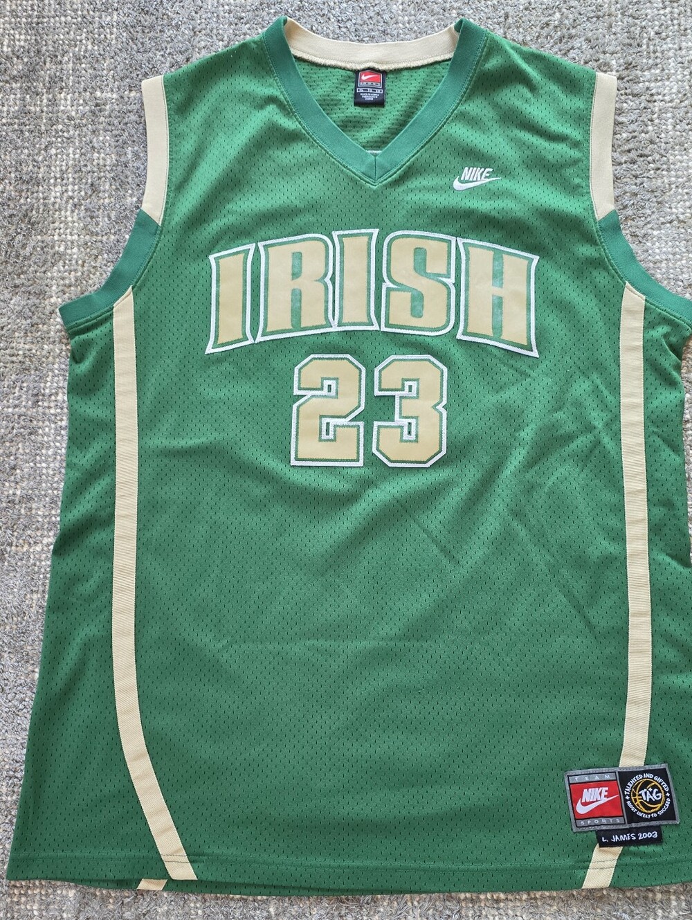 2003 Nike Team St Vincent St Mary Irish High Lebron James 23 Jersey Mens XL TAG